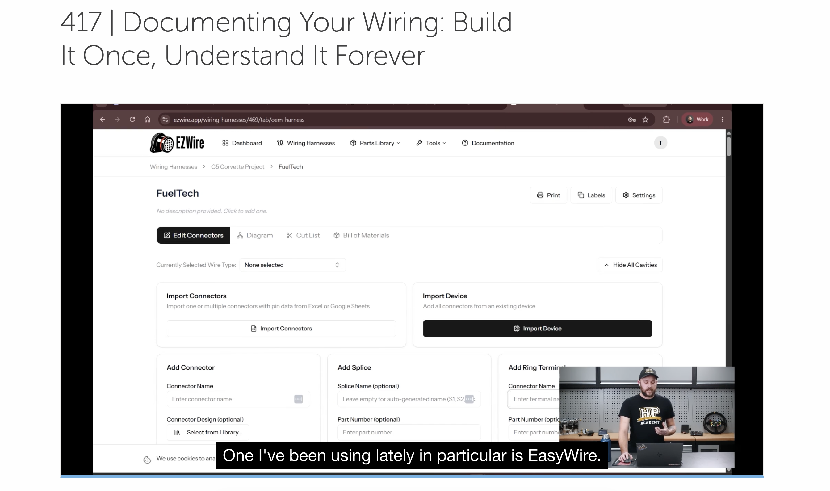 High Performance Academy webinar - Documenting Your Wiring: Build It Once, Understand It Forever